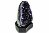 Deep Purple Amethyst Geode With Wood Base - Uruguay #342738-2